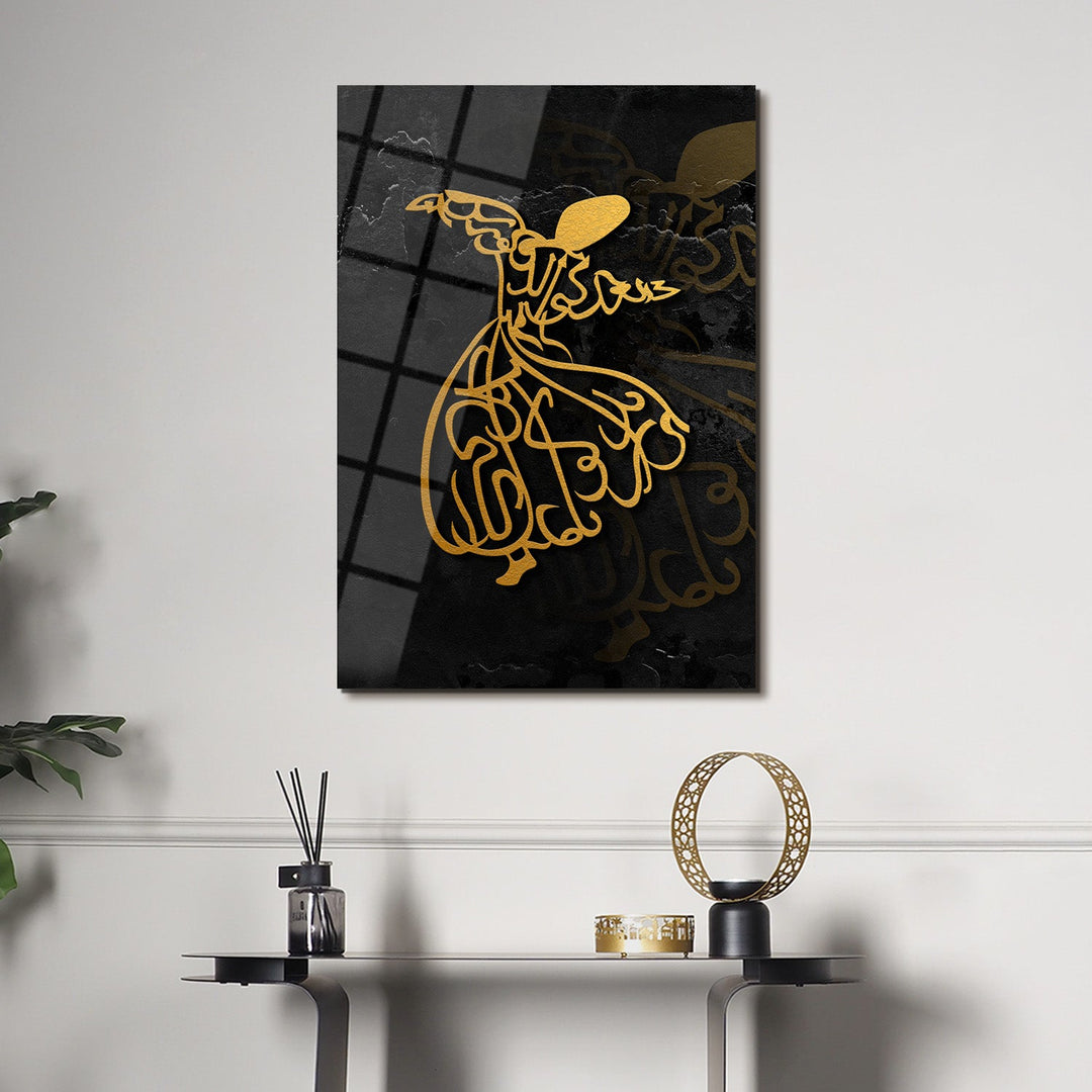 Whirling Dervish Metal Wall Art (Rumi) Glass Wall Art - WTC072