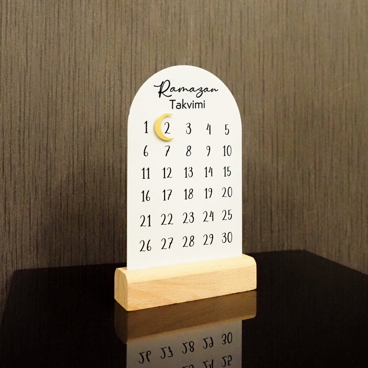 "Ramazan Takvimi" Metal Ramadan Calendar (Wooden Base) - WAMH188