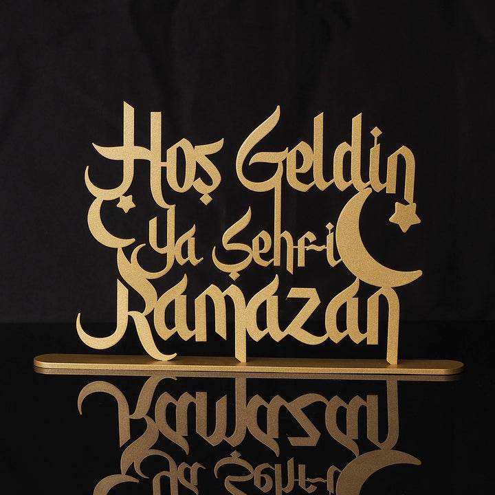 "Hoş Geldin Ya Şehri Ramazan" Written Metal Tabletop Decor - WAMH129