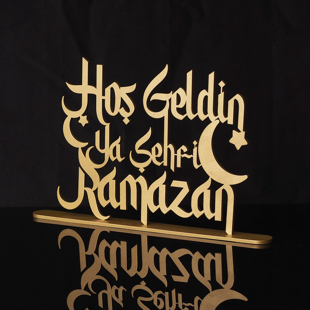 "Hoş Geldin Ya Şehri Ramazan" Written Metal Tabletop Decor - WAMH129