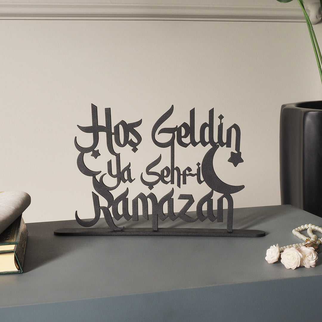 "Hoş Geldin Ya Şehri Ramazan" Written Metal Tabletop Decor - WAMH129