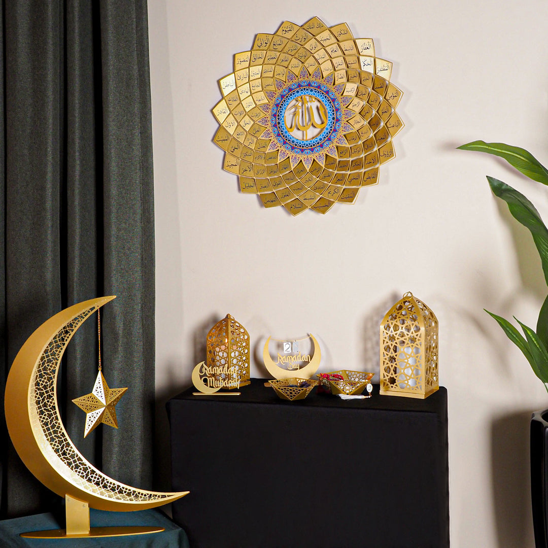 Metal Freestanding Ramadan Moon Decor, Ramadan Decoration for Home